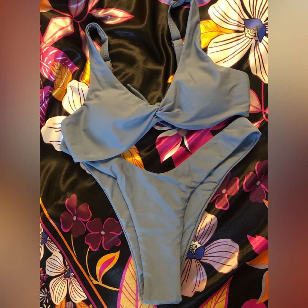 Blue/Robins Egg Coloured 2 Piece Bikini with Brazilian-Tanga Style Bottom (New!)